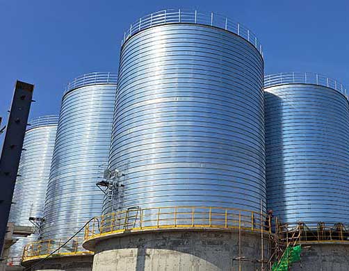 Sinoma Shandong Engineering 8×2,500T Spiral Sealing Steel Silo