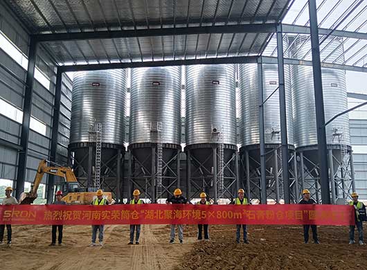 China 5×800m³ Gypsum Powder Silos Project